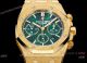 OMF 1-1 Copy Audemars Piguet Royal Oak Chronograph Yellow Frosted Gold Green Dial 41mm (2)_th.jpg